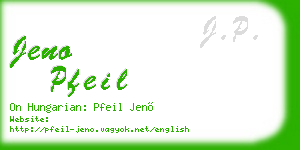 jeno pfeil business card